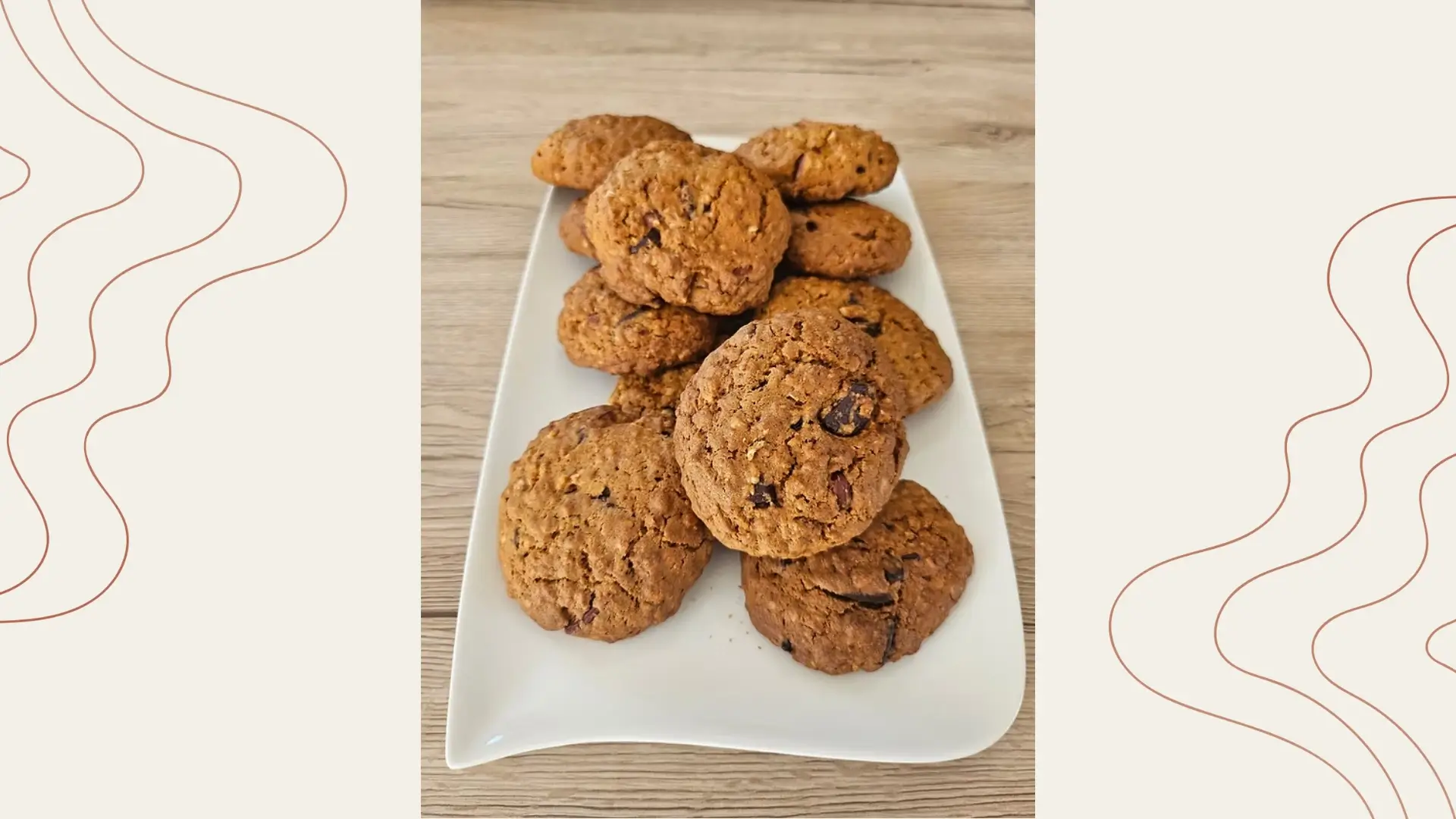 Cookies aux flocons d'avoine, chocolat et sucre de coco
