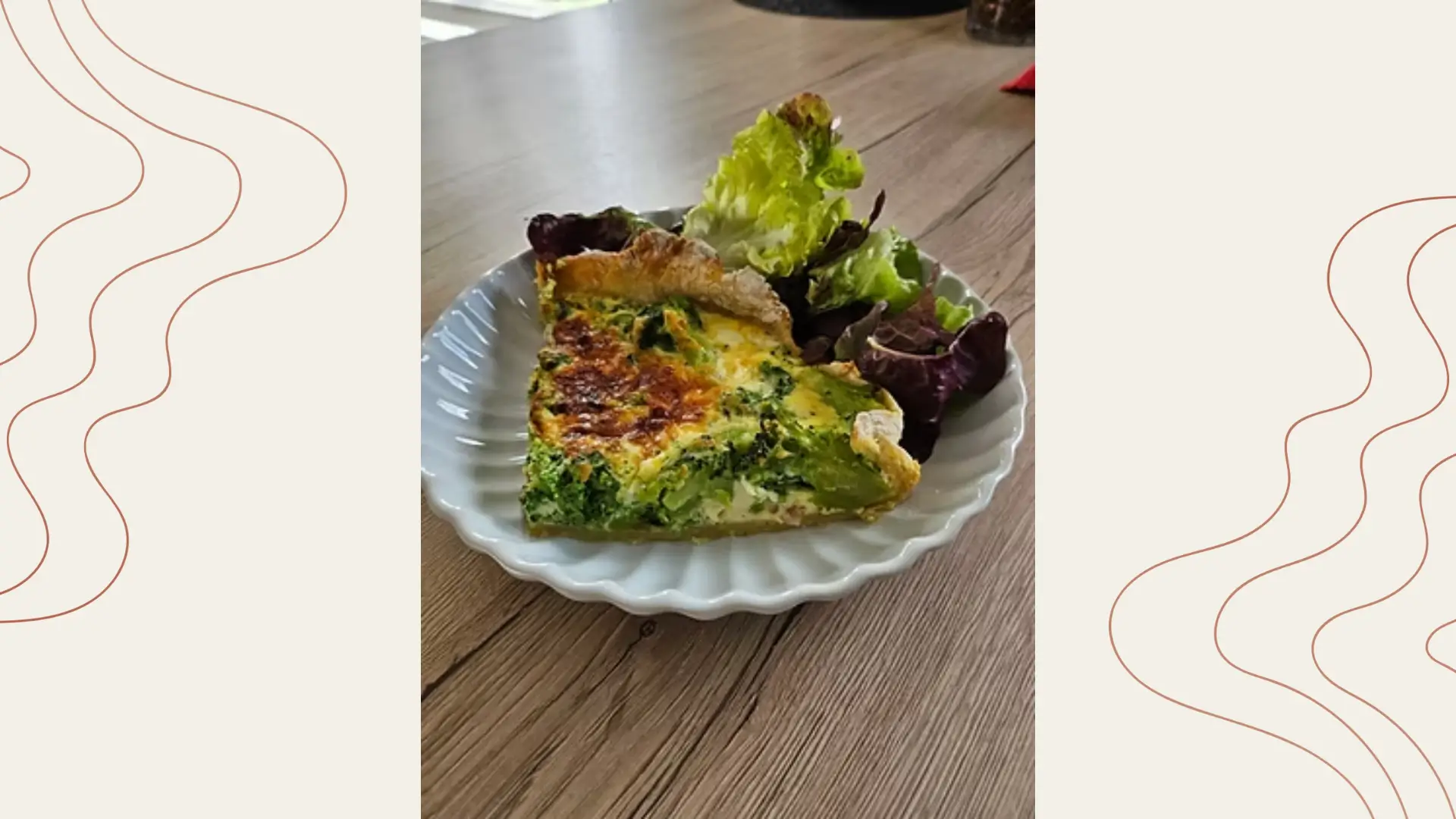 Quiche brocolis, jambon, feta