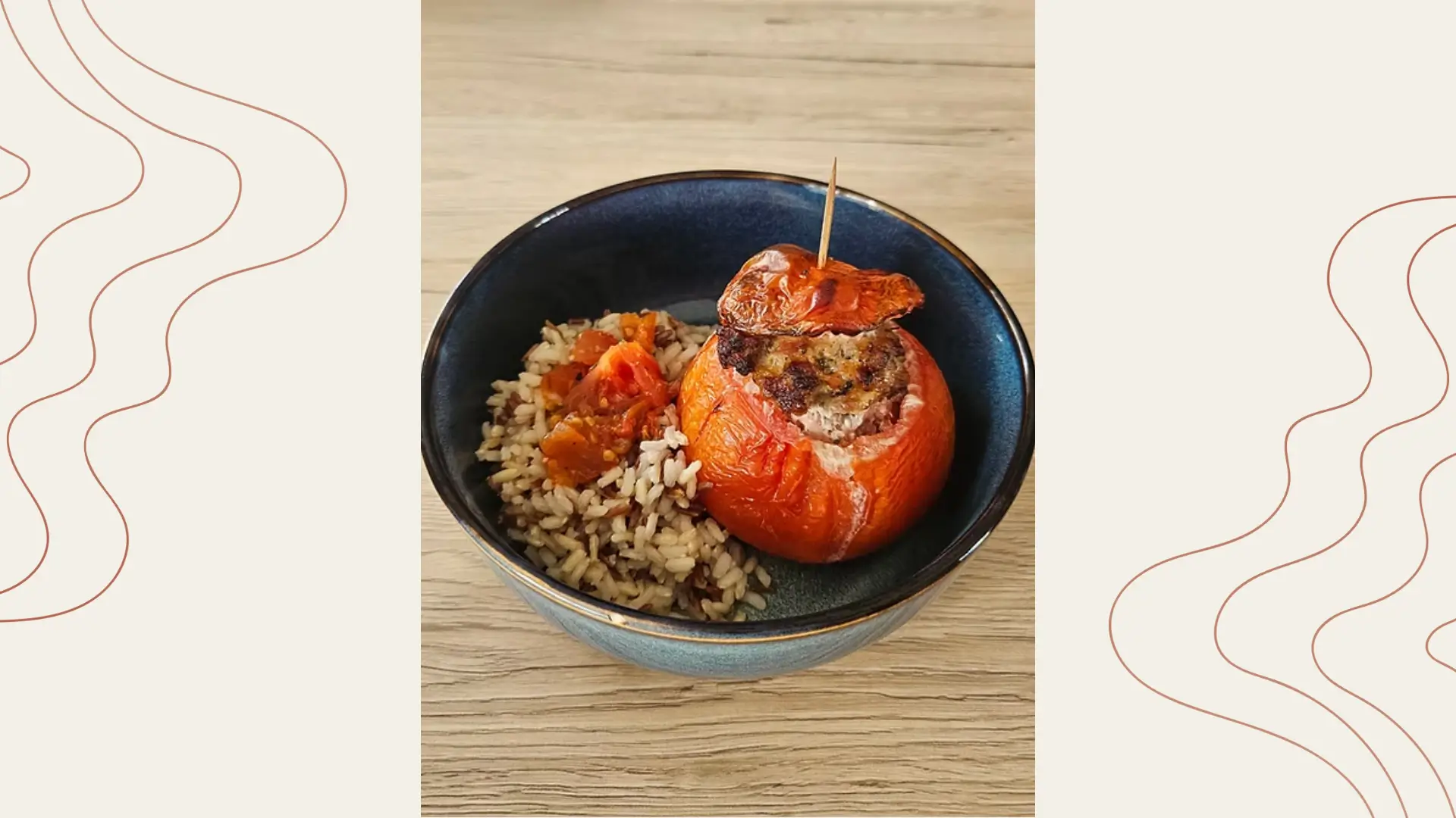 Tomate farcie et riz de Camargue